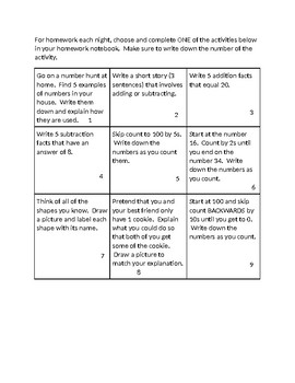 Preview of BOY Choice Board - First Grade Review