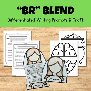 Preview of BR Beginning Consonant Blend Writing Craftivity - Phonics Writing & Craft