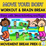 Brain Break, P.E. Workout, Music and Movement Activity Vid