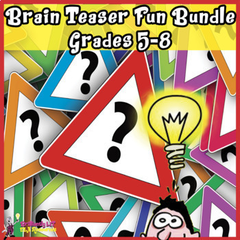 Preview of BRAIN TEASER COMPREHENSION MYSTERY STORIES and PUZZLES - Grades 5-8 Fun