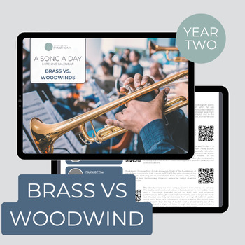 Preview of BRASS & WOODWIND Listening Calendar with 30 days of songs and activities