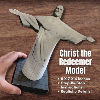 Preview of BRAZIL 3D Paper Model Christ the Redeemer Rio de Janeiro Statute w/Instructions