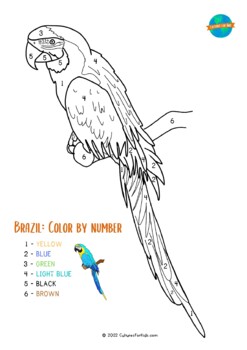 Preview of BRAZIL Color By Number Birds