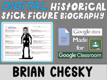 Preview of BRIAN CHESKY Digital Historical Stick Figure Biography (MINI BIOS)
