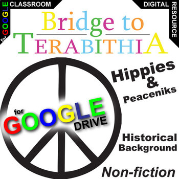 Preview of BRIDGE TO TERABITHIA Nonfiction Reading Passage DIGITAL - Hippies & Peaceniks