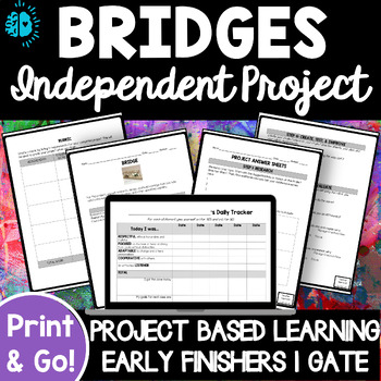 Preview of BRIDGES INDEPENDENT RESEARCH PROJECT Based Learning PBL Genius Hour Engineering
