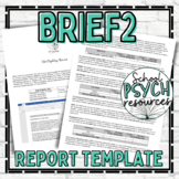 BRIEF 2 School Psychology Report Template Special Educatio