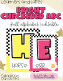 BRIGHT CHECKERED ALPHABET SET | ABC | EDITABLE