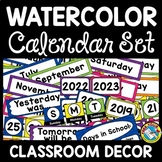 BRIGHT CLASSROOM DECOR WATERCOLOR CALENDAR SET TODAY YESTE