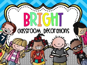 Preview of BRIGHT Classroom Decor- Editable MEGA Bundle with Melonheadz clip art!