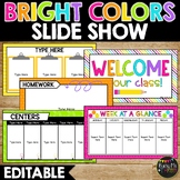 BRIGHT Colors Themed Slide Show | Editable | Google Slides