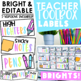 Teacher Toolbox Labels with Pictures- Bright & Editable