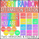 BRIGHT RAINBOW Affirmation Station - EDITABLE