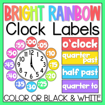 Preview of BRIGHT RAINBOW Clock Labels