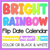 BRIGHT RAINBOW Flip Date Calendar Display