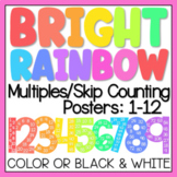 BRIGHT RAINBOW Multiples Skip Counting Posters: 1-12