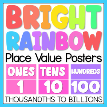 Preview of BRIGHT RAINBOW Place Value Posters