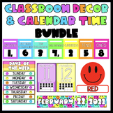 BRIGHT & SMILEY Face Classroom Decor & Wall Calendar Time Bundle