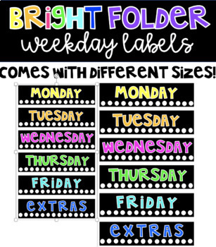 Preview of BRIGHT weekday folder labels