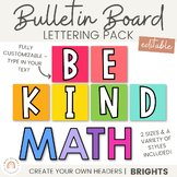 BRIGHTS Bulletin Board Lettering Pack | Editable | Neon Ra