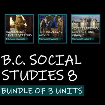 Preview of BRITISH COLUMBIA SOCIAL STUDIES 8 - COURSE BUNDLE OF 3 UNITS