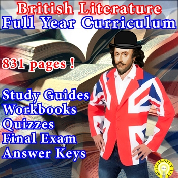 Preview of BRITISH LITERATURE FULL YEAR CURRICULUM: STUDY GUIDES, WORKBOOKS, QUIZZES