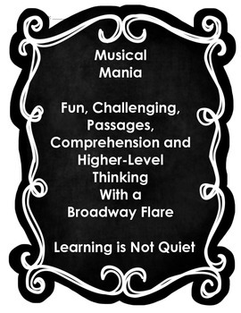 Preview of BROADWAY MUSICAL MANIA READING TEST PREP (Fun analyzing 30 Musical Numbers)