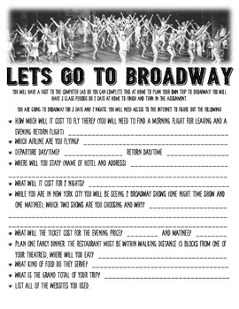 Preview of BROADWAY VACATION BUDGET