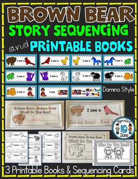 Preview of BROWN BEAR STORY SEQUENCING CARDS AND PRINTABLE BOOKS
