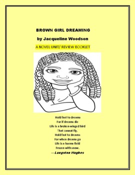 Preview of BROWN GIRL DREAMING: A LITERATURE/ NOVEL ACTIVITY BOOKLET GRS. 4-8