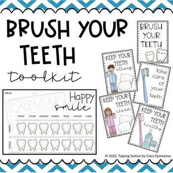 Preview of BRUSH YOUR TEETH | Weekly Tracker & Mirror Reminders