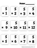 BSF Multiplication Problems Worksheet (5)  - One Minute Drill