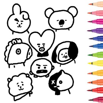 BT21 coloring pages. 87 printable coloring pages cartoon digital ...