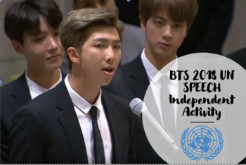 Preview of BTS 2018 UN Speech: Close Read and Activity Work