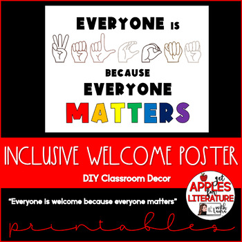 Preview of BTS Inclusive Class Poster Everyone is WELCOME because everyone MATTERS