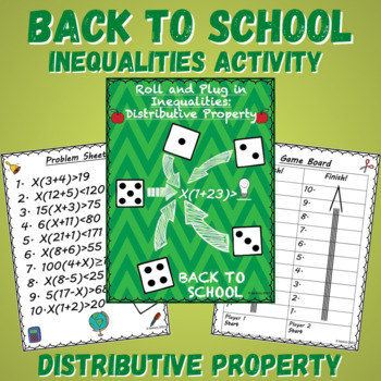 Preview of BTS Inequalities Activity (Distributive Property) | 4th/5th/6th Grade Math Game