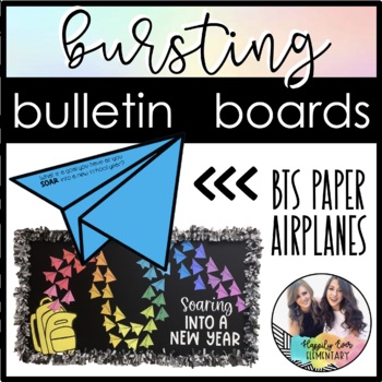 Preview of Editable Paper Airplane - Soaring into a New Year - Bursting Bulletin Board Kit
