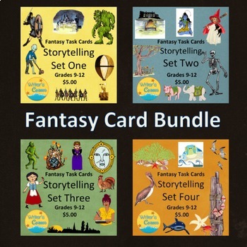 Preview of Task Cards: 4 sets Storytelling Creative Writing Writing Fluency Student Centers