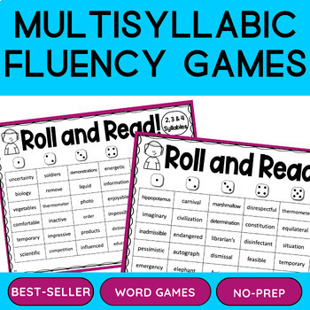 Preview of Decoding Multisyllabic Words Fluency Games | Multisyllable Word Lists