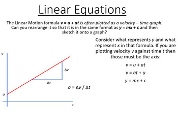 Preview of BTec Engineering - Linear Equations (PowerPoint + Worksheet)