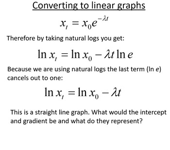 Preview of BTec Engineering -Natural Logarithms (PowerPoint + Worksheet)