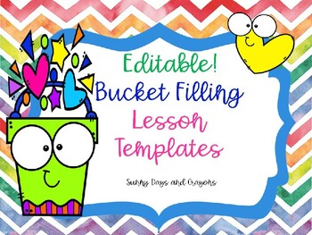 Preview of BUCKET FILLING EDITABLE ACTIVITIES / EDITABLE TEMPLATES