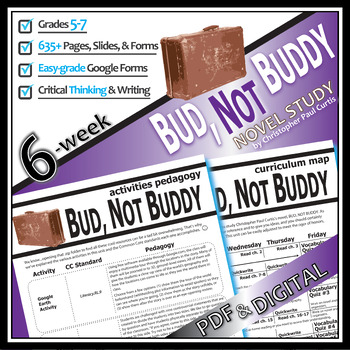 Preview of BUD, NOT BUDDY Novel Study Unit Plan PRINT & DIGITAL Activities Project Test