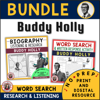 Preview of BUDDY HOLLY Music Activities and Worksheets BUNDLE