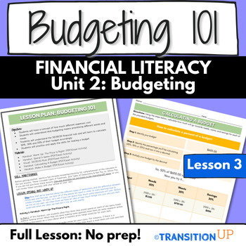 Preview of BUDGETING 101:Financial Literacy-Transition-Activities-Worksheets-No Prep