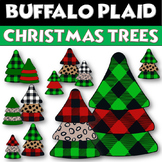 BUFFALO PLAID Christmas TREES Clip Art