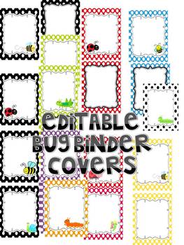 Preview of BUG BINDER COVERS editable