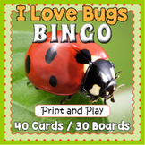 BUGS AND INSECTS BINGO & Memory Matching Card Game Activity
