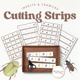 BUGS AND INSECTS Cutting Strips for Montessori Toddler, Pr