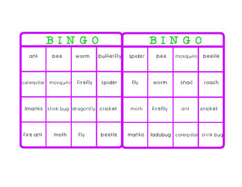 BUGS! Bingo by Amazing Kids - Special Needs Resource | TpT